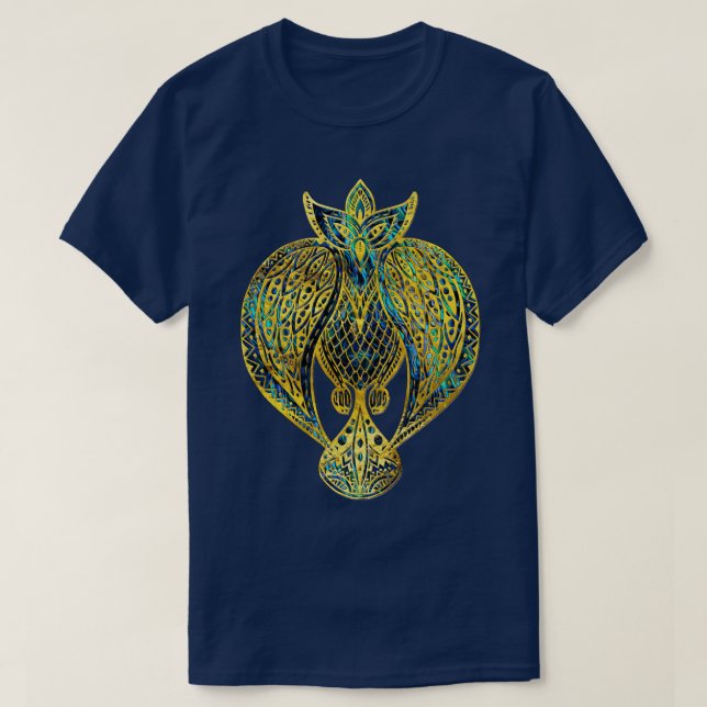 Camiseta Ave tribal de oro en Abalone (Diseño del anverso)