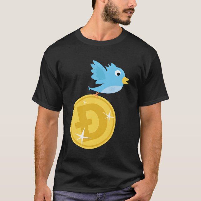 Camiseta Ave volando con moneda de perro gracioso (Anverso)