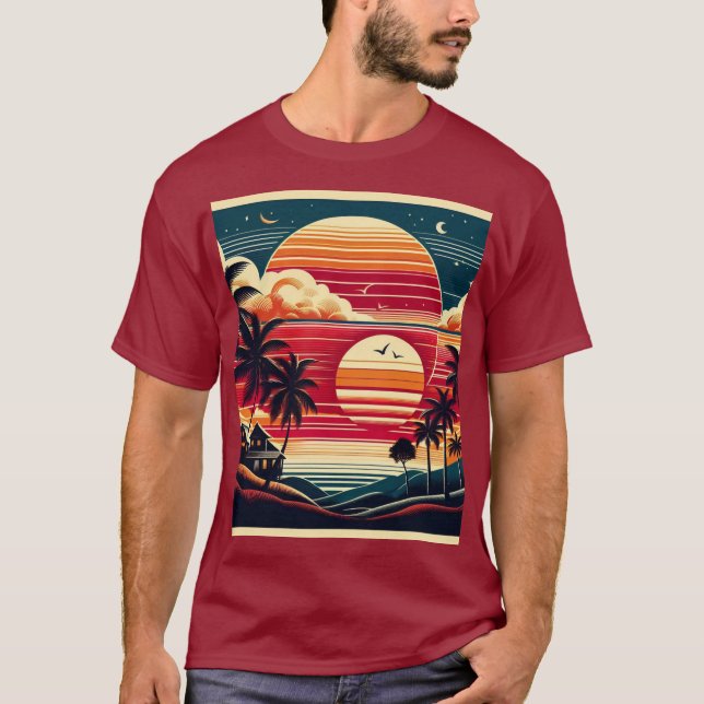 Camiseta Ave y árbol de sol (Anverso)
