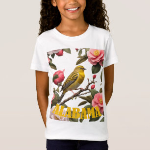 Camiseta Ave Y Camellia De Alabama Yellowhammer Cortados