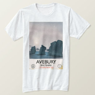 Camiseta Avebury, Wiltshire Stone Viajes vintage en círculo