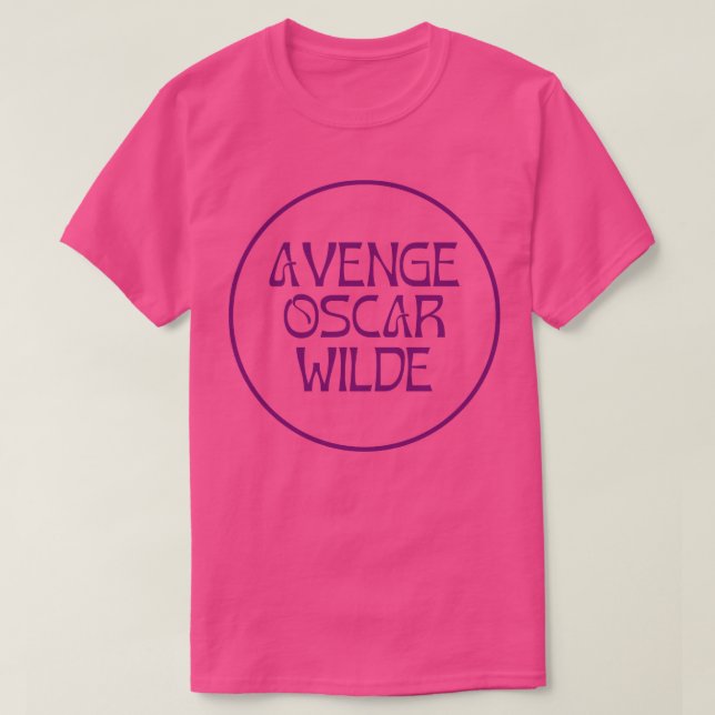 Camiseta AVENGE OSCAR WILDE en lavanda profunda (Diseño del anverso)