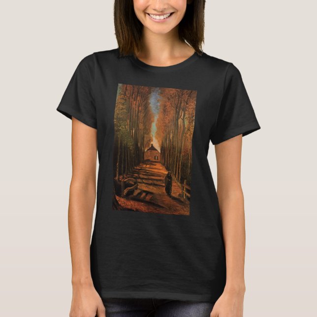 Camiseta Avenida de Poplars en otoño por Vincent van Gogh (Anverso)