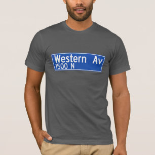 Camiseta Avenida occidental, Los Ángeles, placa de calle de