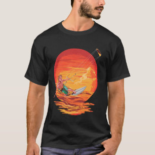 Camiseta Aventura acuática de kiteboarding al atardecer ret