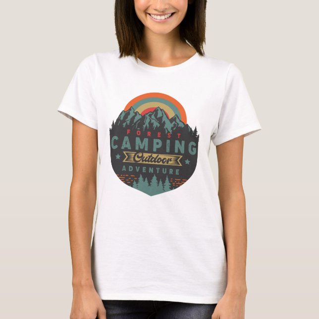 Camiseta Aventura al aire libre de camping forestal (Anverso)