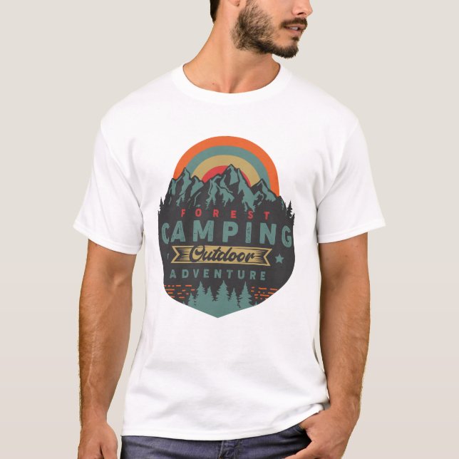 Camiseta Aventura al aire libre de camping forestal (Anverso)