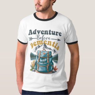Camiseta Aventura antes de demencia - camping divertido