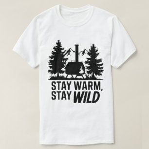 Camiseta Aventura Camping Wood Stove Cabina Artwork