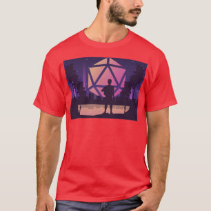Camiseta Aventura Ciudad Futurista Poliedro D20 dados