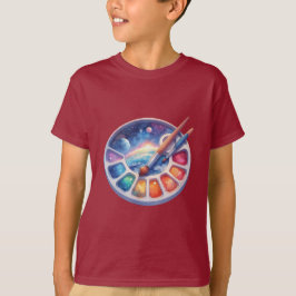 Camiseta Aventura de arte cósmico para mentes jóvenes