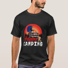 Camiseta Aventura de caminata al atardecer retro de camping