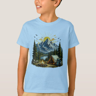 Camiseta Aventura de Camping en la Montaña Naturaleza