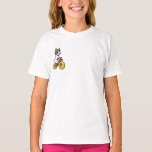 Camiseta Aventura de casco de alpaca en bicicleta para niño