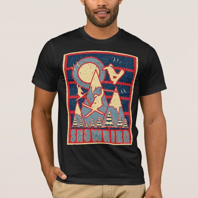Camiseta Aventura de esquí de montaña Retro 80 (Anverso)