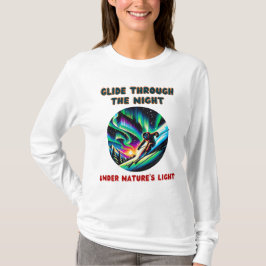 Camiseta Aventura de esquí nocturno Aurora Borealis