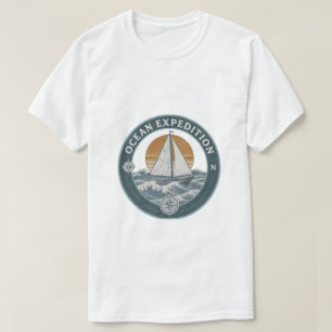 Camiseta Aventura de Expedición Oceánica Vintage Navegación