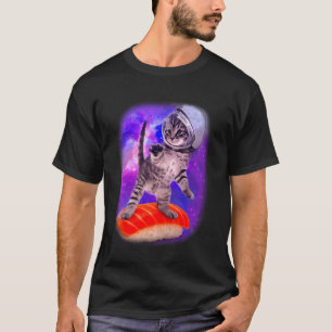Camiseta Aventura de gatito espacial de sushi volador de la