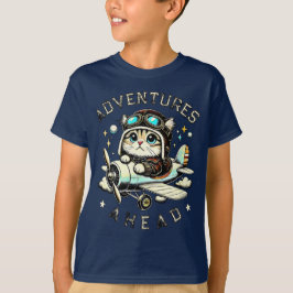 Camiseta Aventura de gato adorable – Para pequeños soñadore
