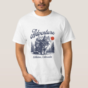 Camiseta Aventura de gato de senderismo vintage espera ciud