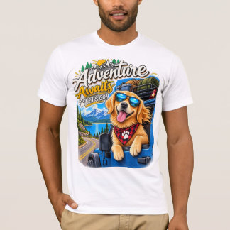 Camiseta Aventura de Golden Retriever Espera Viaje por Carr