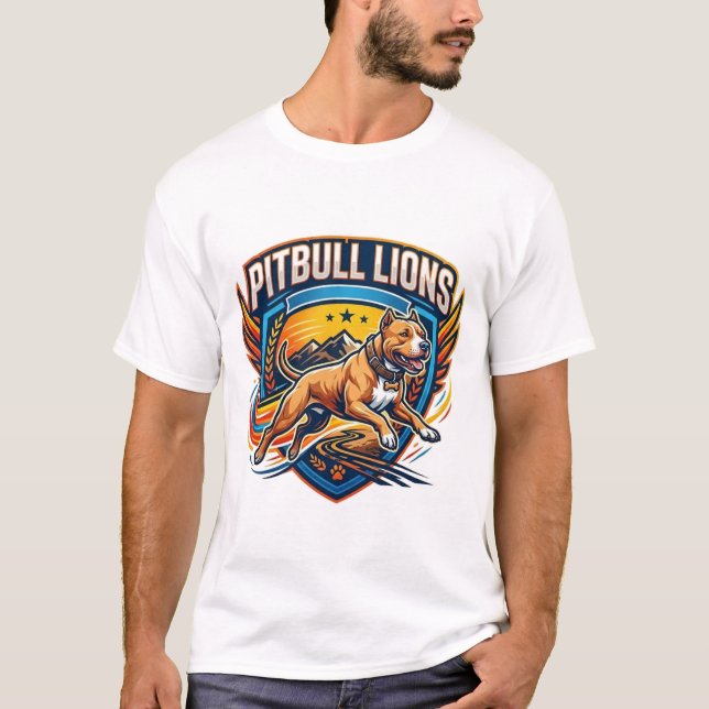 Camiseta Aventura de la cresta del león Pitbull (Anverso)