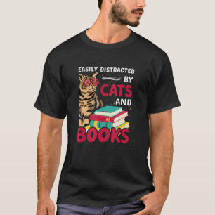 Camiseta aventura de lectura lectores de libros ropa gatos