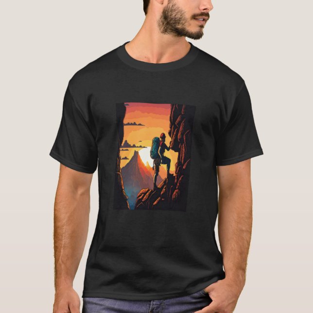 Camiseta Aventura de montaña de Rock Hiker Dad (Anverso)