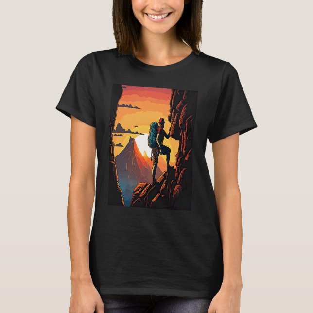 Camiseta Aventura de montaña de Rock Hiker Dad (Anverso)