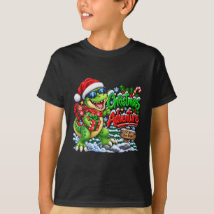 Camiseta Aventura de Navidad Dinosaurio