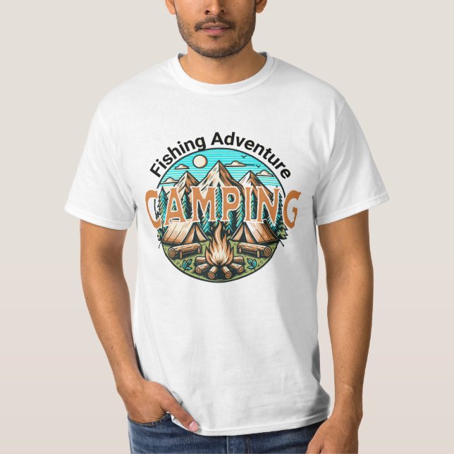 Camiseta Aventura de pesca / campamento (Anverso)
