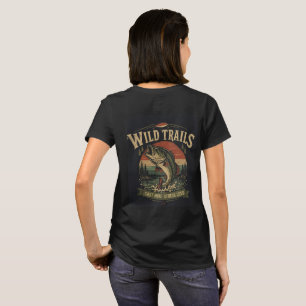 Camiseta Aventura de Pesca de Lubina Retro Wild Trails
