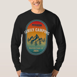 Camiseta Aventura de puesta de sol vintage de camping famil