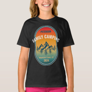 Camiseta Aventura de puesta de sol vintage de camping famil