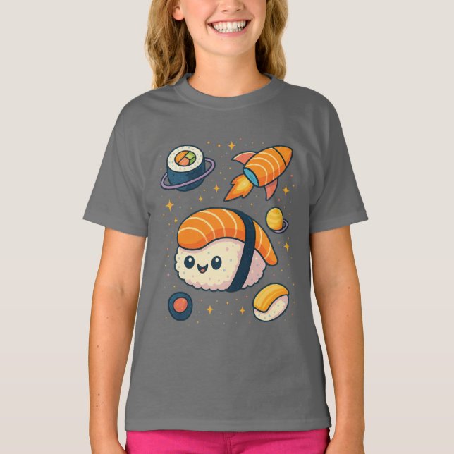 Camiseta Aventura de sushi cósmico (Anverso)