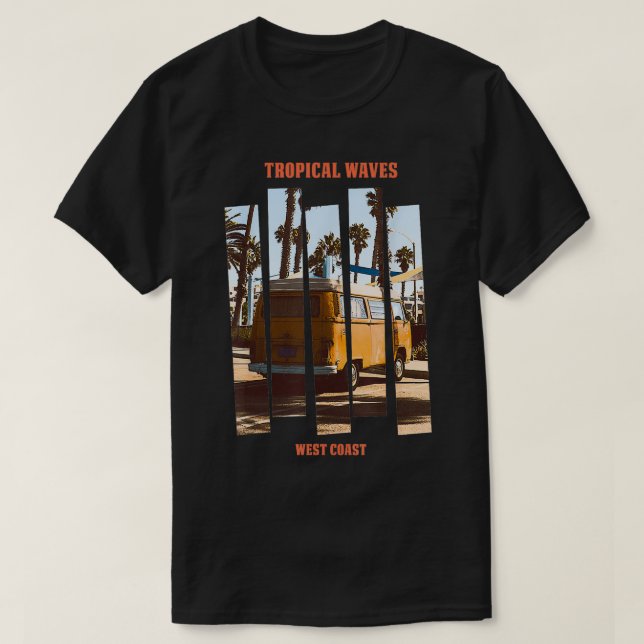 Camiseta Aventura de verano de las olas tropicales de la co (Diseño del anverso)