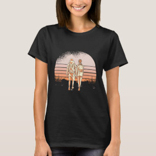 Camiseta aventura de viaje de camping de pareja