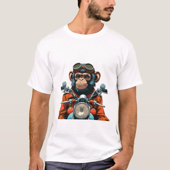 Camiseta Aventura del chimpancé en bicicleta (Anverso)