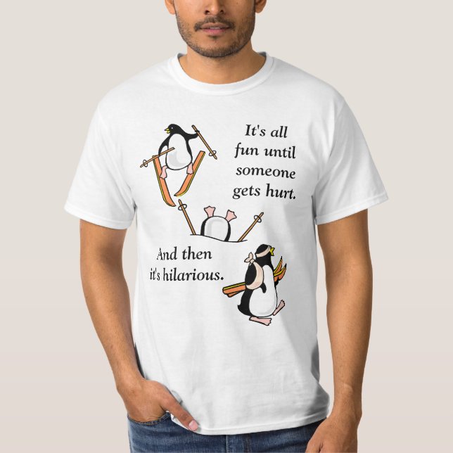 Camiseta Aventura del esquí del pingüino (Anverso)
