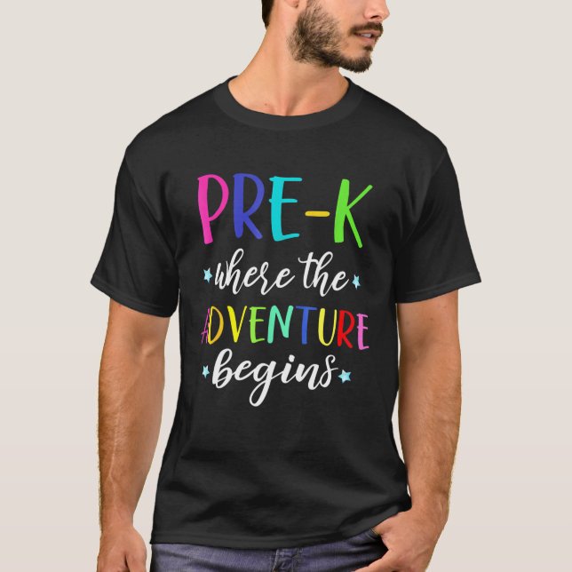 Camiseta Aventura del profesor preescolar comienza el prime (Anverso)