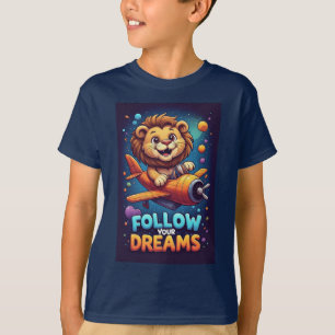 Camiseta Aventura en Avión Lionaire Niños Diversión Gráfico