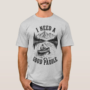 Camiseta Aventura en Canoa Remar Lago de Montaña Vintage