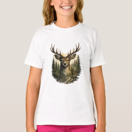 Camiseta Aventura en el bosque majestuoso de ciervos Natura