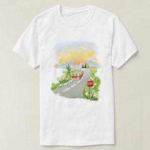 Camiseta Aventura en furgoneta camper vintage