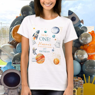 Camiseta Aventura en la Galaxia Niño Espacial Primer Cumple