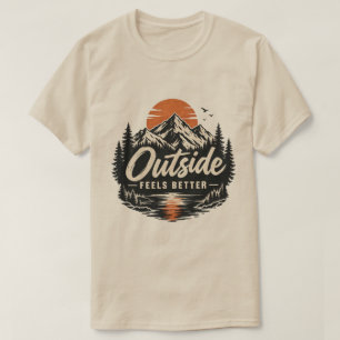 Camiseta Aventura en la naturaleza de la montaña Outside Fe
