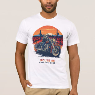 Camiseta Aventura en motocicleta vintage Route 66 Freedom R