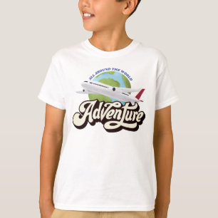 CAMISETA AVENTURA EN TODO EL MUNDO NIÑOS GRÁFICOS