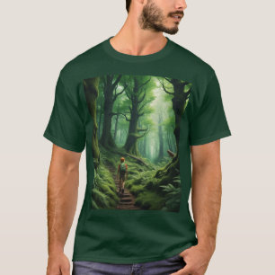 Camiseta Aventura en un bosque verde profundo