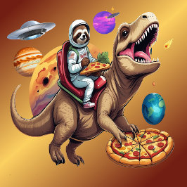 Camiseta Aventura espacial Sloth Pizza T-Rex